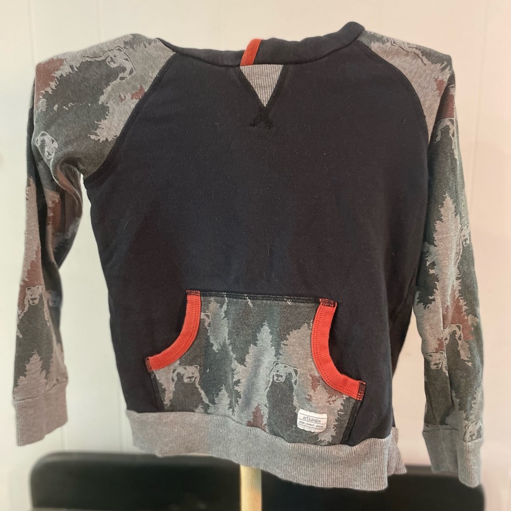 Art and Eden boys Forest Print Sweatshirt with Pocket fits like 6/7